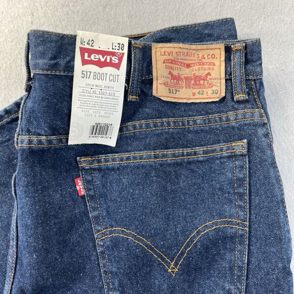 Levis 517 Mens 42x30 Bootcut Slim Fit Dark Wash 2011 Mexico NEW - Picture 2 of 16